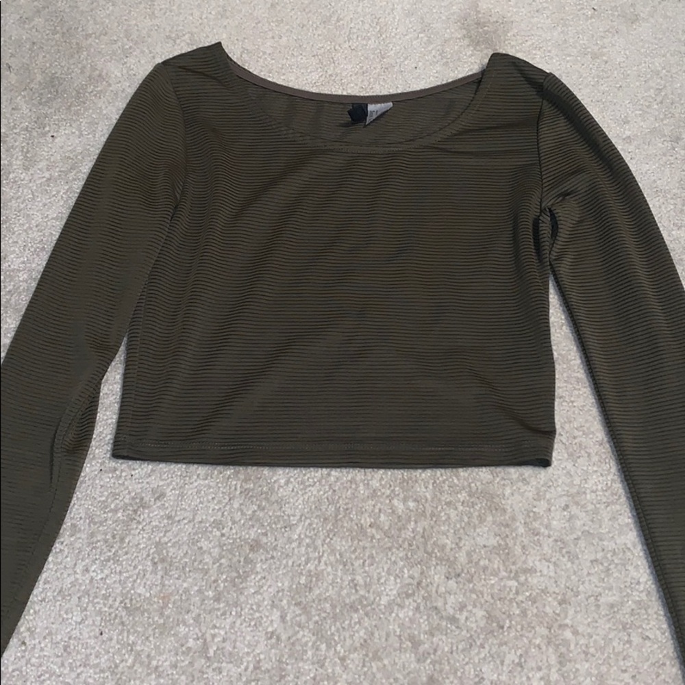 Olive green crop top